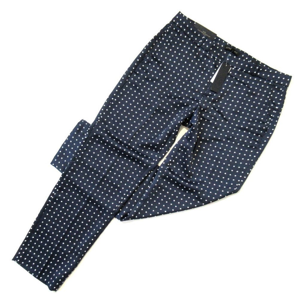NWT Banana Republic Avery in Navy Polka Dot Soft Crop Trouser Pants 0